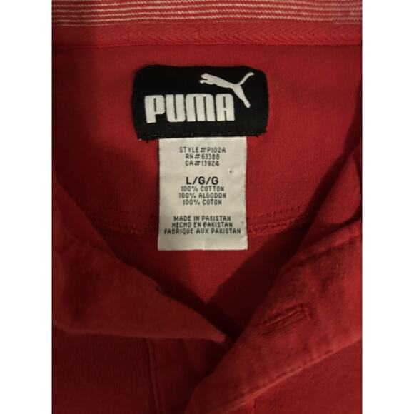 Puma Ohio State Buckeyes Red Polo Shirt Men's LARGE Classic Style (100% Cotton) - Picture 5 of 7